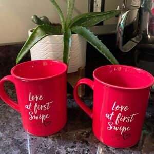 Romantic Red Mug Set - Love at First Swipe